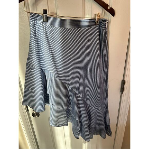 A new day asymmetric blue stripe skirt size 4 - Picture 4 of 8